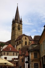 Protestant parish church in the old town of Sibiu, Sibiu, in Transylvania, Romania