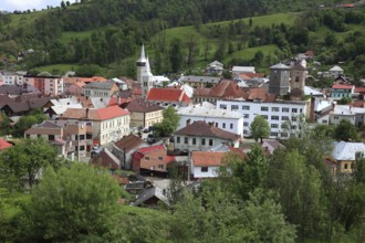 View of the city of Abrud, Abrudbanya, also Großschlatten, a town in Alba County, Transylvania,