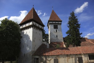 Guild tower of the fortified church in Agnita, German Agnetheln, Transylvanian-Saxon Ognitheln, a