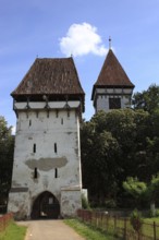 Gate tower of the fortified church in Agnita, German Agnetheln, Transylvanian-Saxon Ognitheln, a