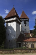 Guild tower of the fortified church in Agnita, German Agnetheln, Transylvanian-Saxon Ognitheln, a