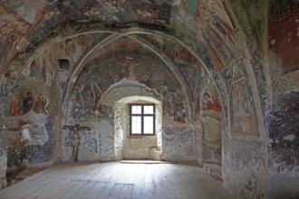 Interior frescoes of the chapel in the fortified church of Honigberg, Harman, Burzenland in