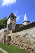 Part of the fortified church of Mosna, outer wall, German Meschen or Mäschen, community in Sibiu