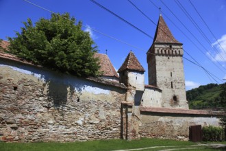 Romania, part of the fortified church of Mosna, German Meschen or Mäschen, municipality in the