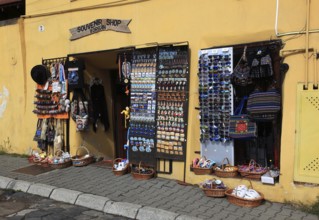 Romania, souvenir shop in the old town of Sighisoara, German Sighisoara, town in Mures district in