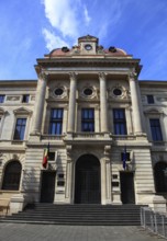 Romania, capital Bucharest, Bucuresti, Romanian National Bank building in the old town, is the