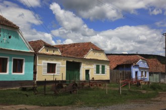 Romania, houses, Saxon farms in the village of Viscri, German German Weisskirch a town in the