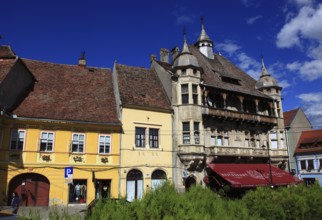 Romania, houses in the historic old town of Sighisoara, German Sighisoara, town in Mures district