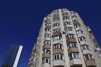 Romania, capital city Bucharest, Bucuresti, high-rise building in the city center, apartments and