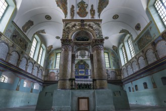 Central Bima of the synagogue in Lancut former Landshut, Poland