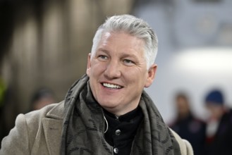 TV expert Bastian Schweinsteiger, portrait, smiles, soccer Bundesliga, DFB-Pokal, Allianz Arena,