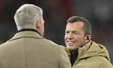TV expert Lothar Matthäus talking with TV expert Bastian Schweinsteiger, soccer Bundesliga,