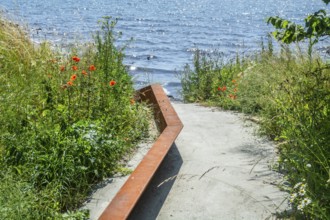 Barrier in nature to prevent vipers from entering and disturbing the tourist-dense Smygehuk,