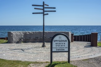 Smygehuk, viewpoint at Sweden's southernmost point in Smygehamn in Trelleborg municipality, Baltic