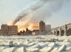 Frost on the River Thames, 1814, London, England, United Kingdom