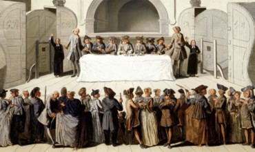 The State Lottery at Guildhall, London, England, 1750