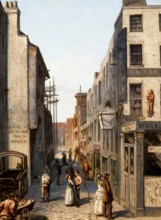 Cock Lane, a small street in Smithfield in the City of London, 18th century, England, United