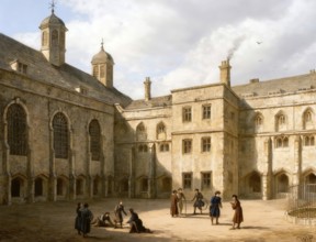The cloisters, Christ's Hospital, 18th century, London, England, United Kingdom