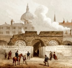 The last remains of the Fleet Prison circa 1846, London, UK