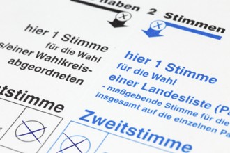 Symbolic picture of state elections: close-up of a ballot paper