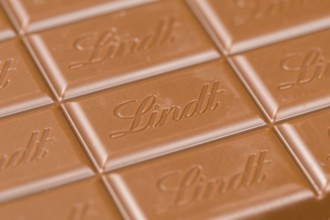 Lindt chocolate Swiss chocolate bar chocolate background with logo in Stuttgart, Germany
