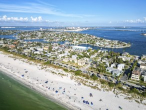 St. Pete Beach near Saint Petersburg Florida beach and sea from above Aerial view in St Pete Beach,