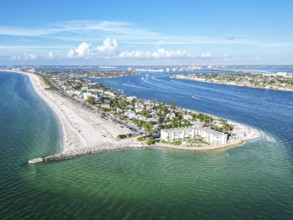 St. Pete Beach near Saint Petersburg Florida Pass-a-Cricket Beach Beach and sea from above Aerial