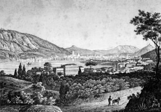 Como on Lake Como, Lake Como, Lombardy, Italy, idyllic alpine landscape, city, forest, nature,