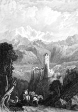 Veste Klamm im Inntal, 13th century Höhenburg, Obsteig, Tyrol, Austria, idyllic landscape, Alps,