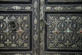 Artfully decorated door with silver and semiprecious stones, Ouarzazate, Drâa-Tafilalet, Atlas