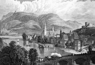 Bingen am Rhein, Rhineland-Palatinate, Germany, cityscape, small town, Rhenish mountains, church,