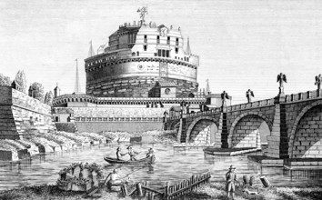 Castel Sant'Angelo, Castel Sant'Angelo on the Tiber, built in 131 AD, former mausoleum for Roman