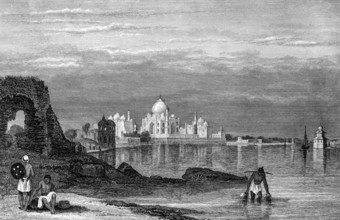 Taj Mahal or Taj Mahal mausoleum, city of Agra on the Yamuna River, state of Uttar Pradesh, India,