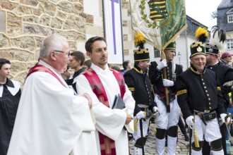 Bergstreit Day 2025 in Schneeberg, miners of all trades proudly wear their habit on this