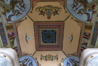 Vaulted ceiling paintings in the interior of the Tsori Gilod Synagogue, Lviv, Ukraine