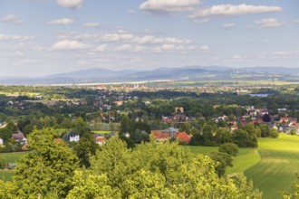 View from the Koitsche via Hörnitz to Zittau, Upper Lusatia, Saxony, Germany