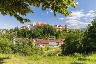 City view of the old town with Ortenburg and Spree, Bautzen, Upper Lusatia, Saxony, Germany