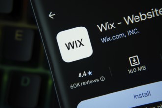 Dhaka, Bangladesh- 27 July 2025: Wix app from Google Playstore is displayed on a smartphone screen