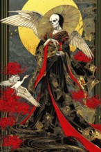 Modern representation of tarot card The Death symbolizing spiritual transformation, new beginnings,