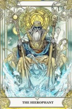 Modern representation of tarot card The Hierophant symbolizing tradition, conventional, conformity,