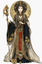 Modern representation of tarot card The High Priestess symbolizing desirability, mystery,