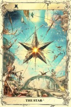 Modern representation of tarot card The Star symbolizing hope, inspiration, calm, renewal,