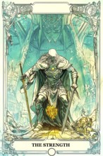 Modern representation of tarot card The Strength symbolizing courage, bravery, confidence,