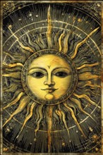 Modern representation of tarot card The Sun symbolizing success, freedom, Joy, optimism,