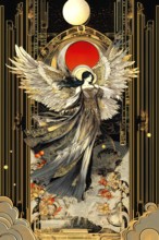 Modern representation of tarot card The Temperance symbolizing balance, peace, moderation, harmony,