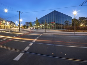 Bauhaus Museum Dessau at dusk, Dessau-Roßlau, Saxony-Anhalt, Germany