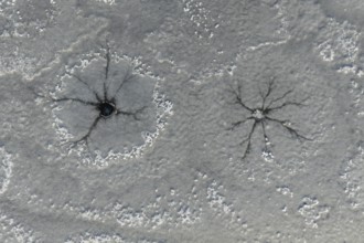 Steam holes, steam hole, lake, frozen, ice, hoarfrost, cold, winter, sunny, aerial view, foothills