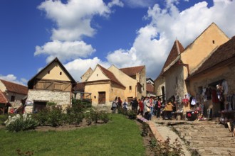Historic buildings in the courtyard of Rosenau Castle, Cetatea Rasnov near Brasov, Brasov,