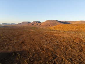 Aerial view, arid desert landscape, hills in Damaraland, Namibia