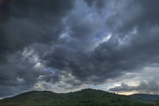 Rain clouds over the Carpathian Mountains, Transylvania, Romania